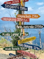 assorted-color arrow signages