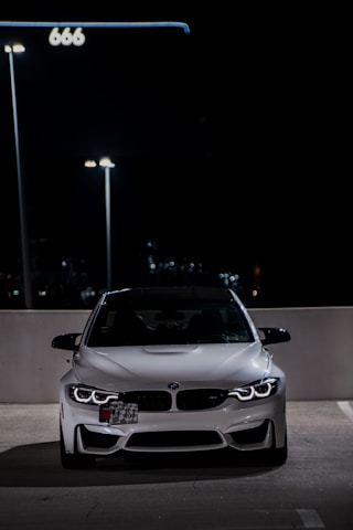 white BMW vehicle