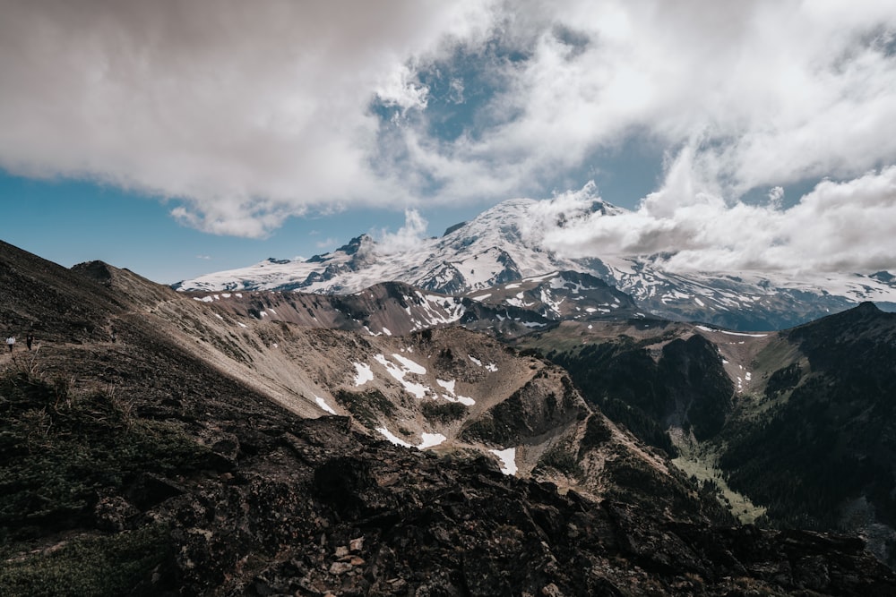 aerial photography of mountain alps