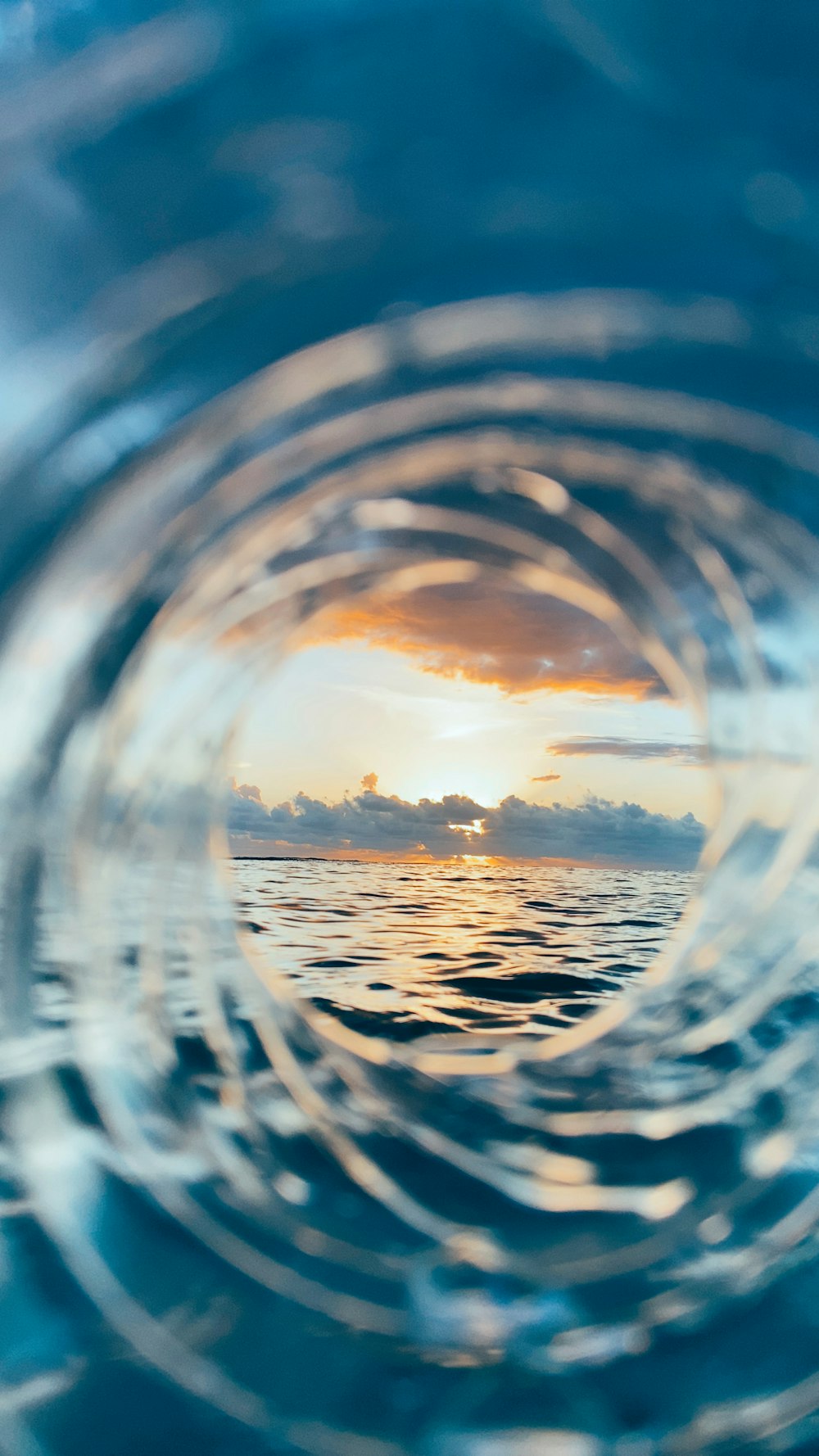 photography of tunnel wave