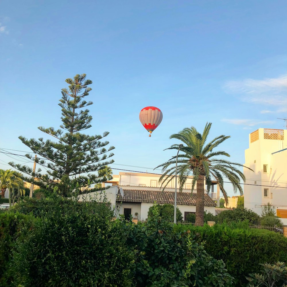 hot air balloon on flight