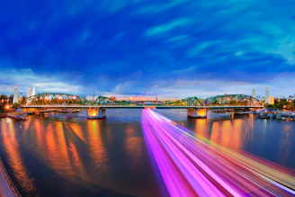 A vibrant image showing multiple bridges symbolizing connection and speed.
