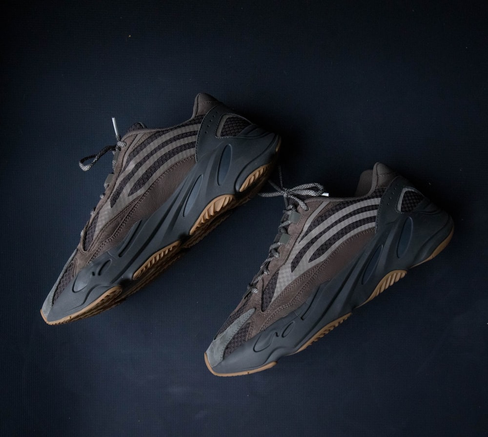 pair of gray sneakers