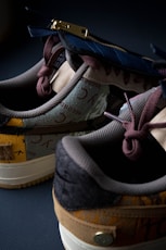 pair of multicolored sneakers