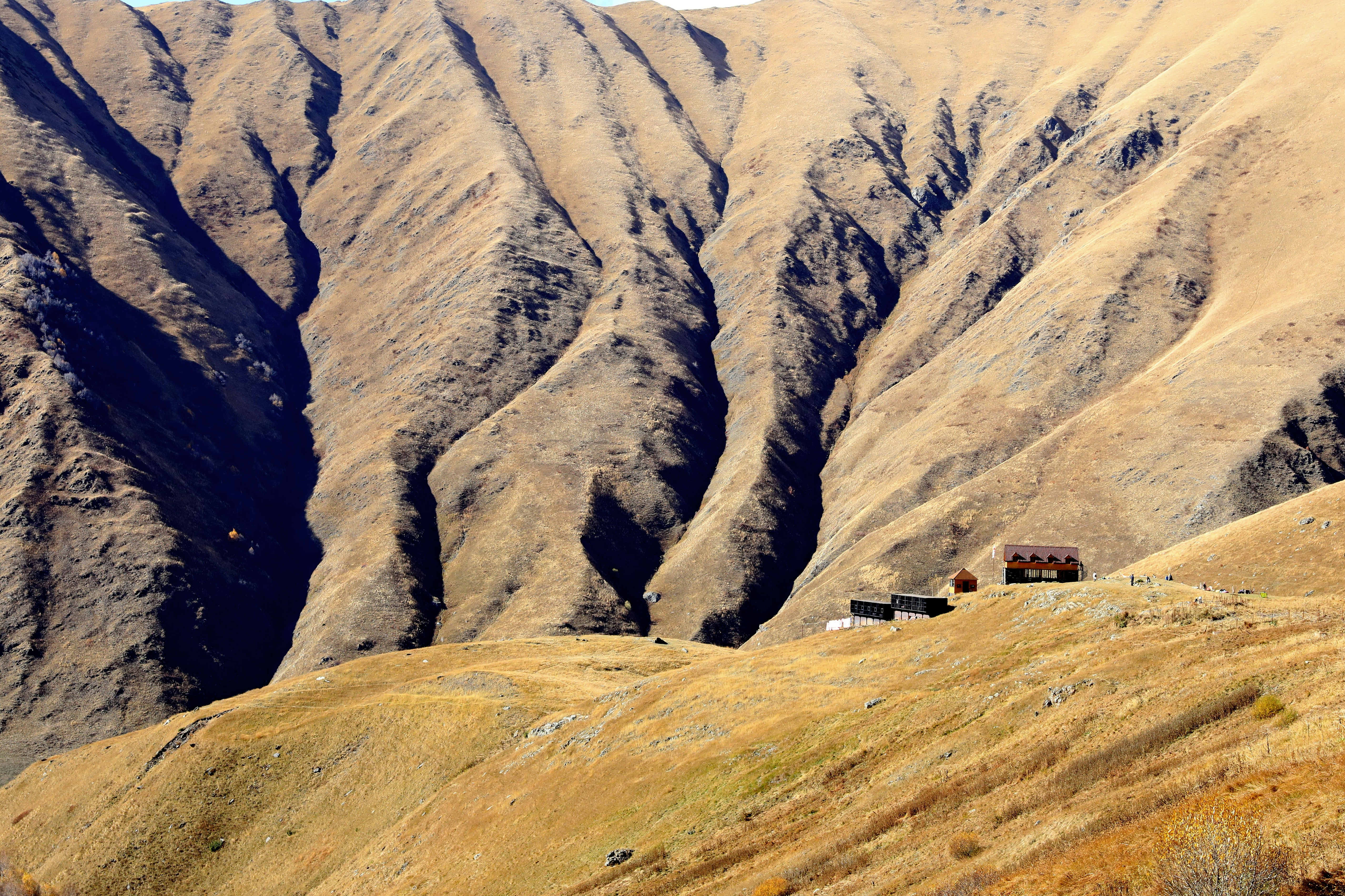aerial view of rock formation