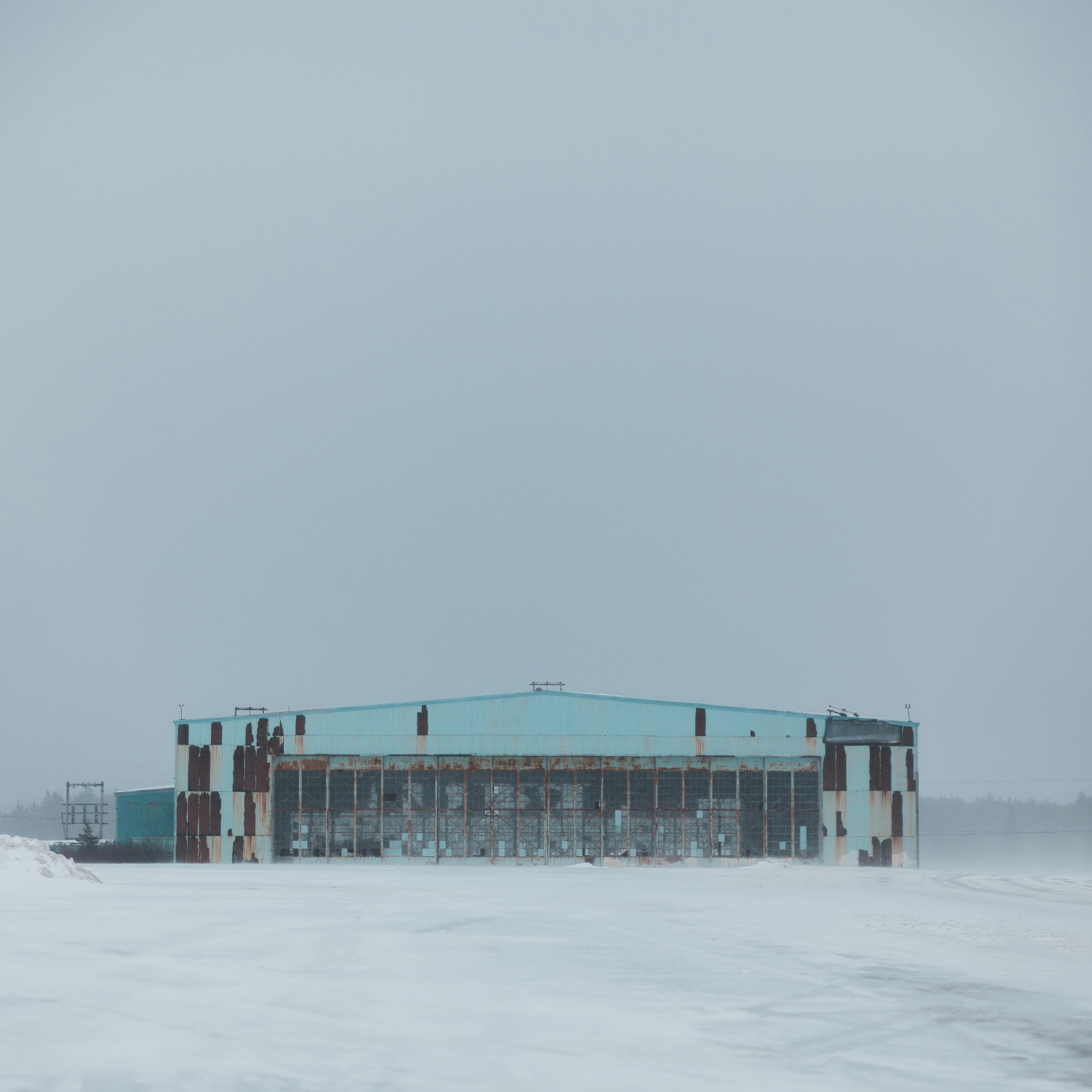 blue glass walled building