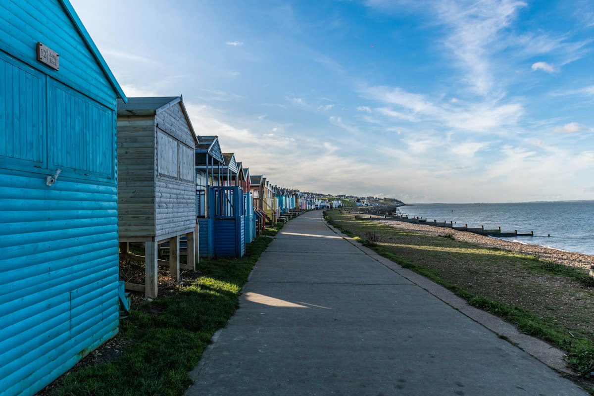 Whitstable seafront beach huts