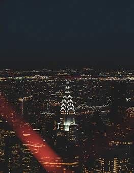 Cityscape of New York at dusk symbolizing Ankaa Law's international reach and urban roots.