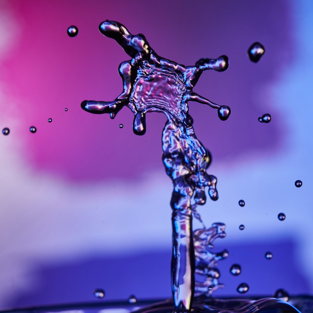 macro photography of water drops formation