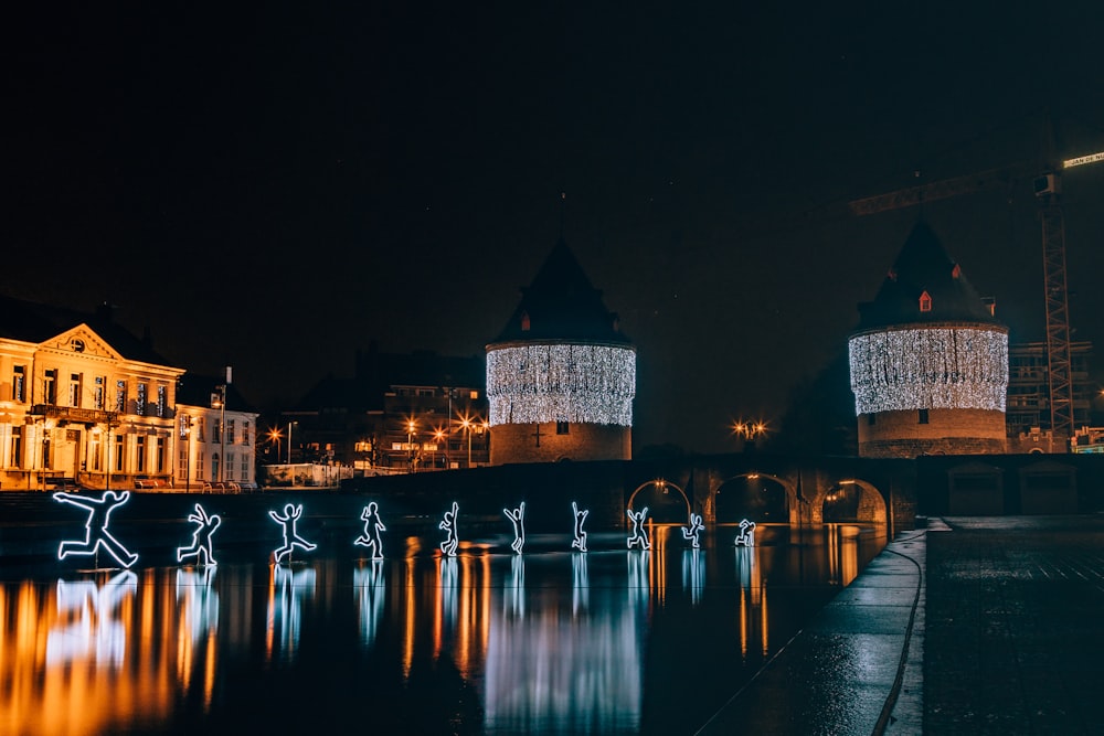 lighted building during nighttime