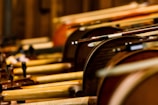 A close-up of musical instruments used in composition.