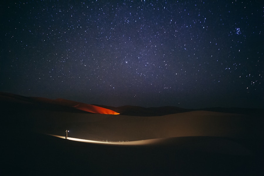 Ciel étoilé au-dessus du désert du Sahara