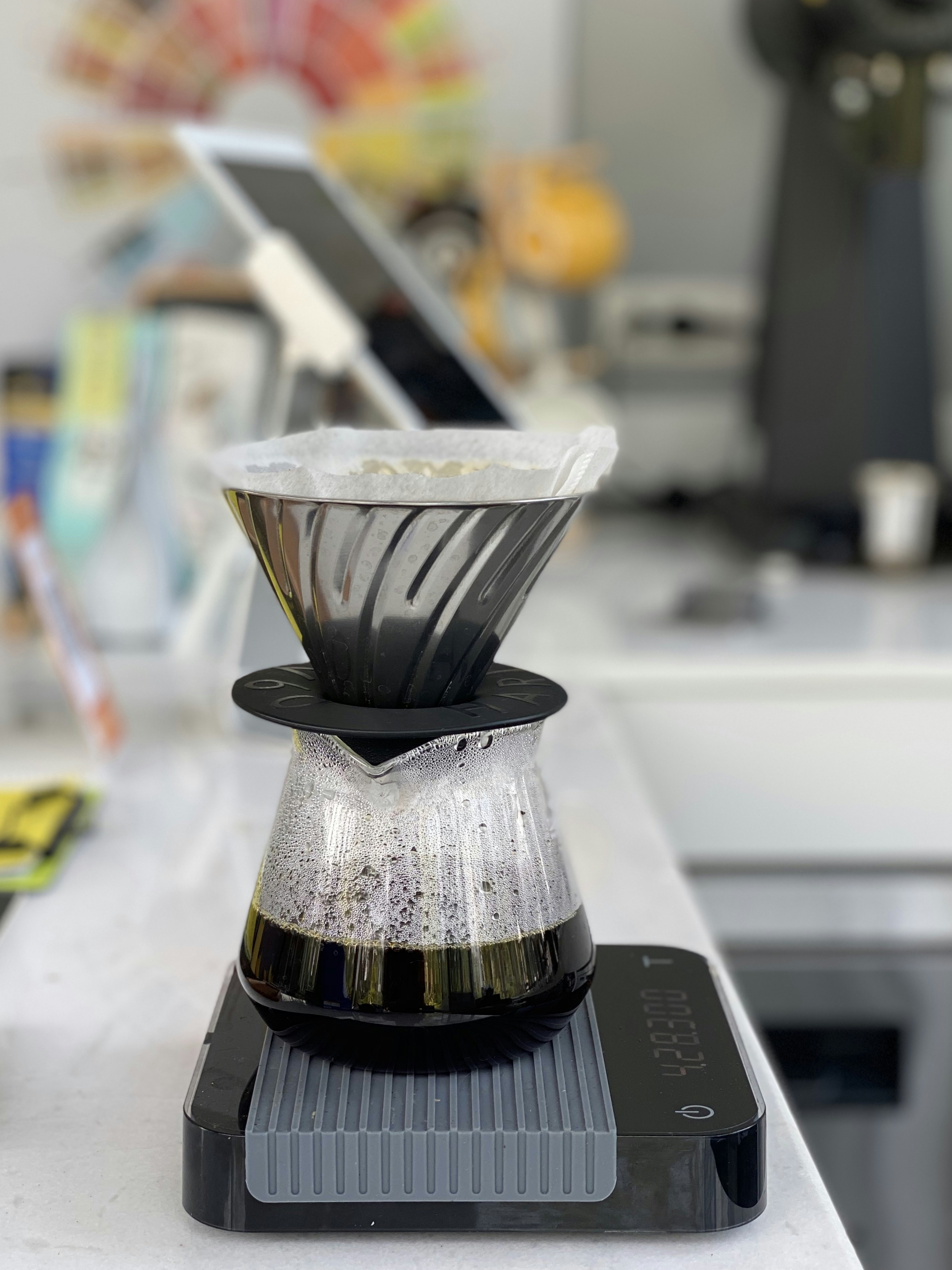 clear glass coffee pitcher