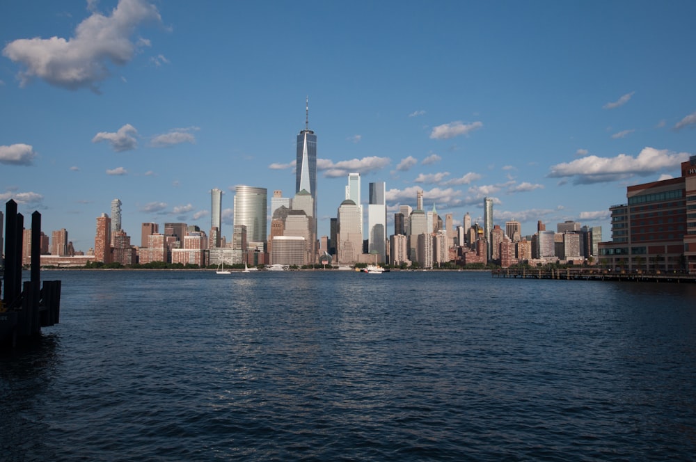 low-angle photography of city high rise buildings