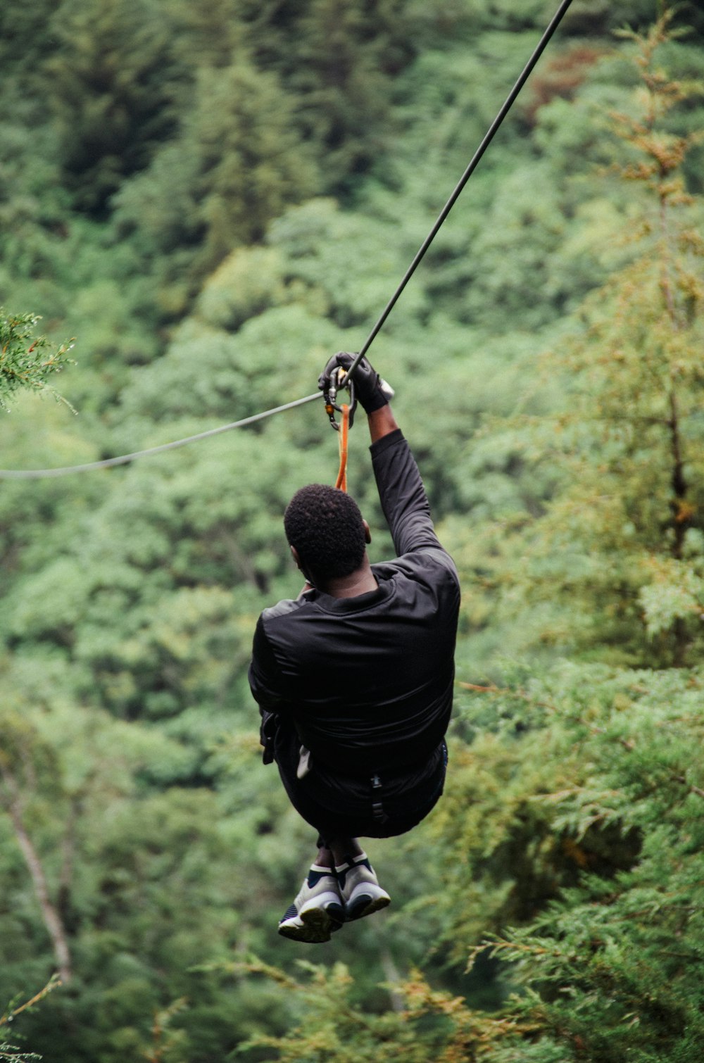 man on cable rope