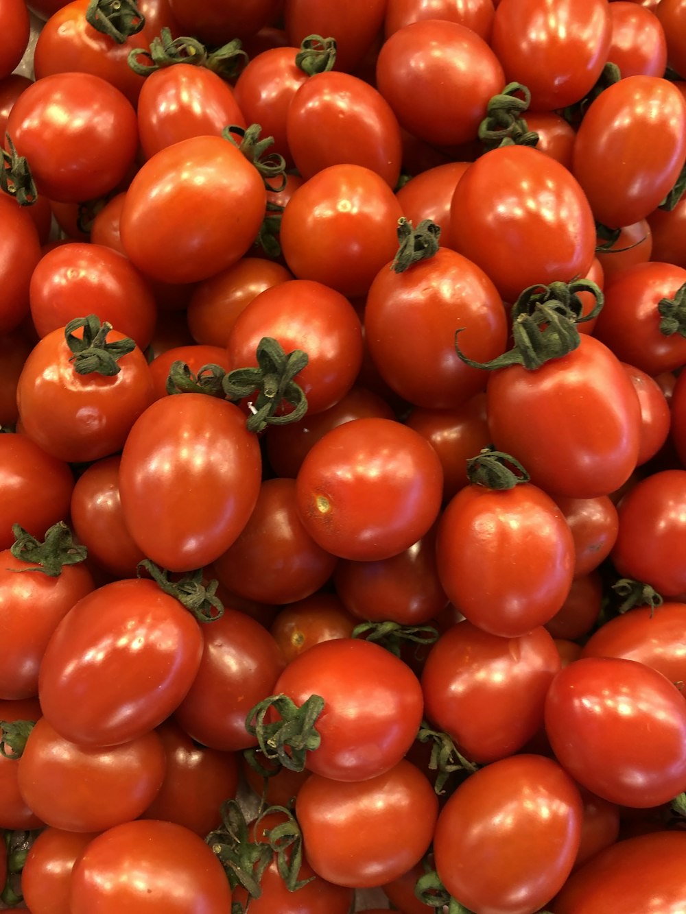 macro photography of red tomato lot