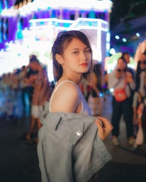 City Lights Beautiful Woman