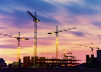 four tower cranes