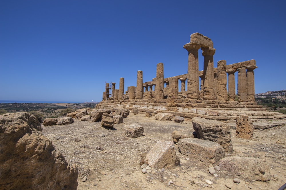 the ruins of the ancient city of paesta