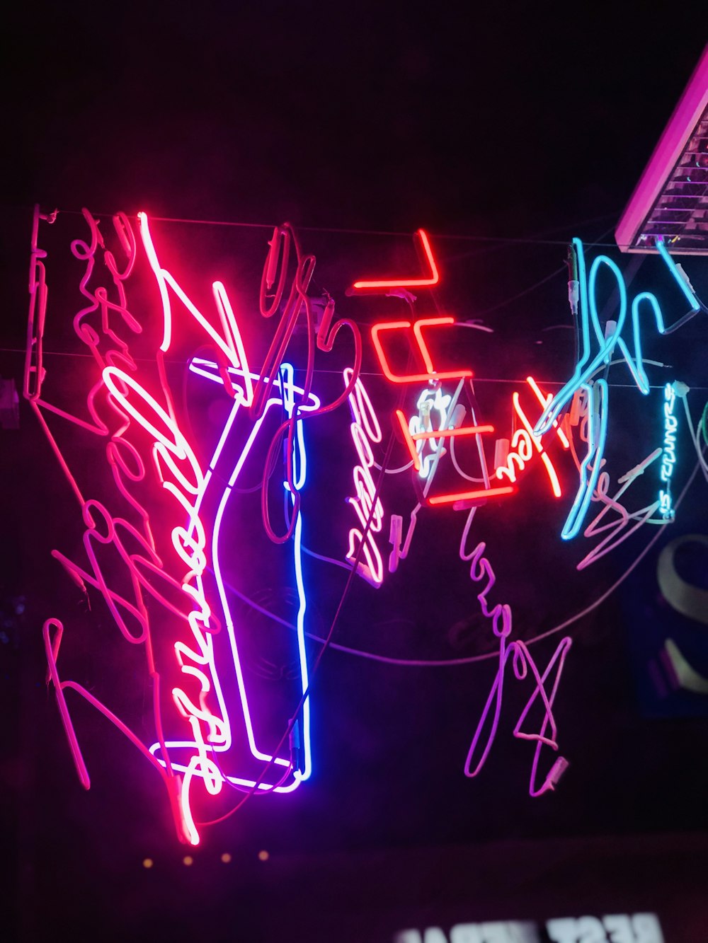 multicolored neon light signs