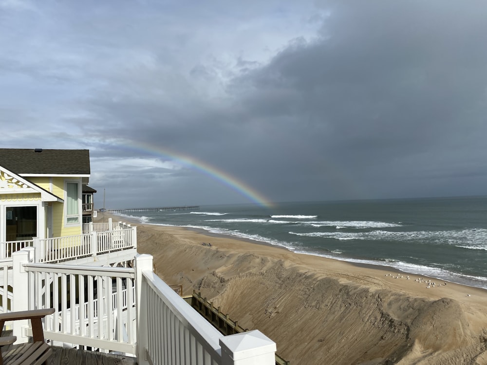 rainbow under cloudy sky during daytime