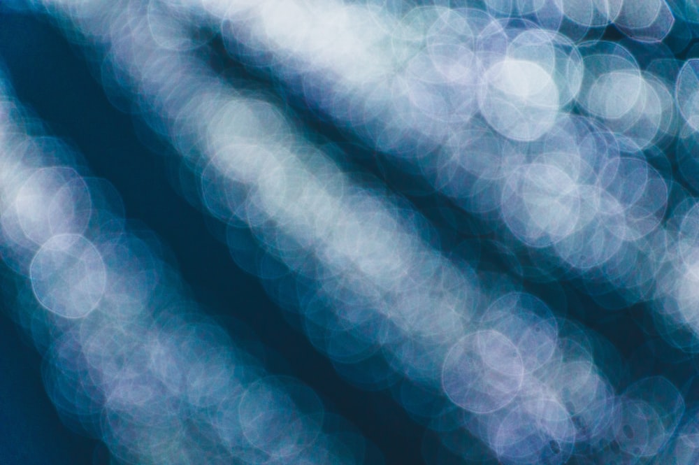 bokeh photography of blue lights