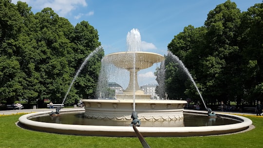 time-lapse photography of flowing water fountain in Saxon Garden Poland