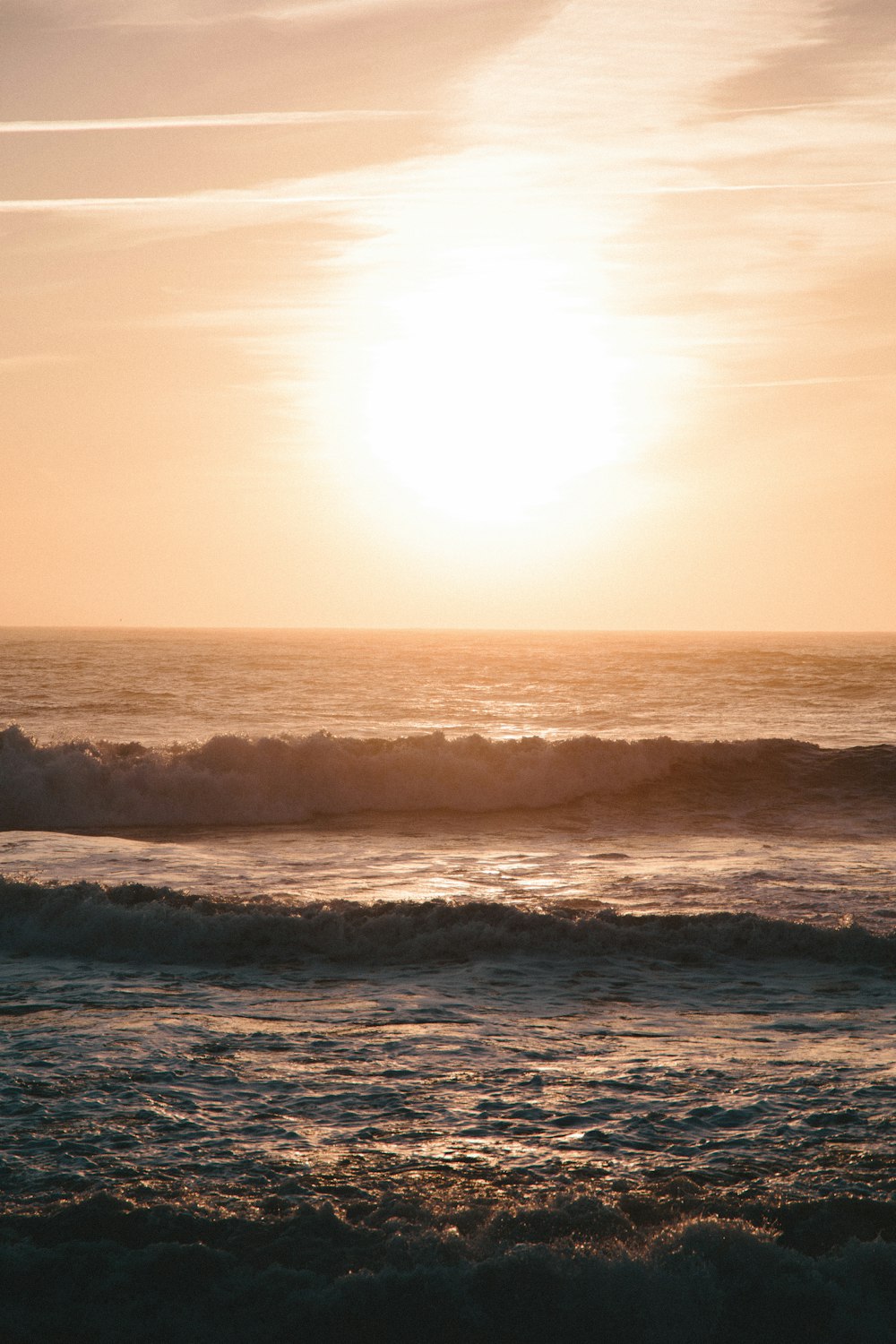 ocean waves during golden hour