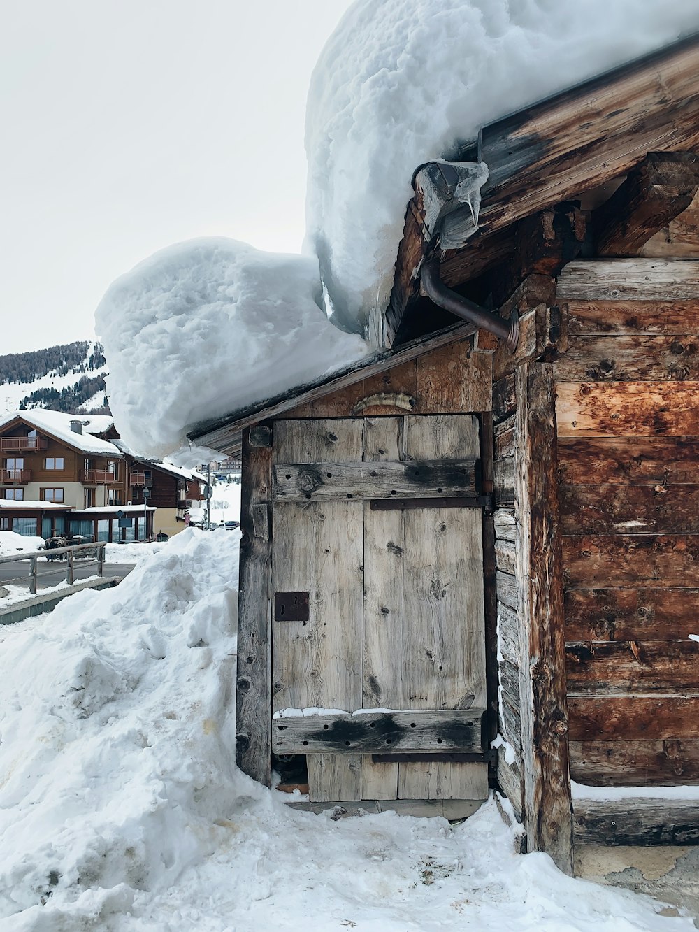 snow covered house during day