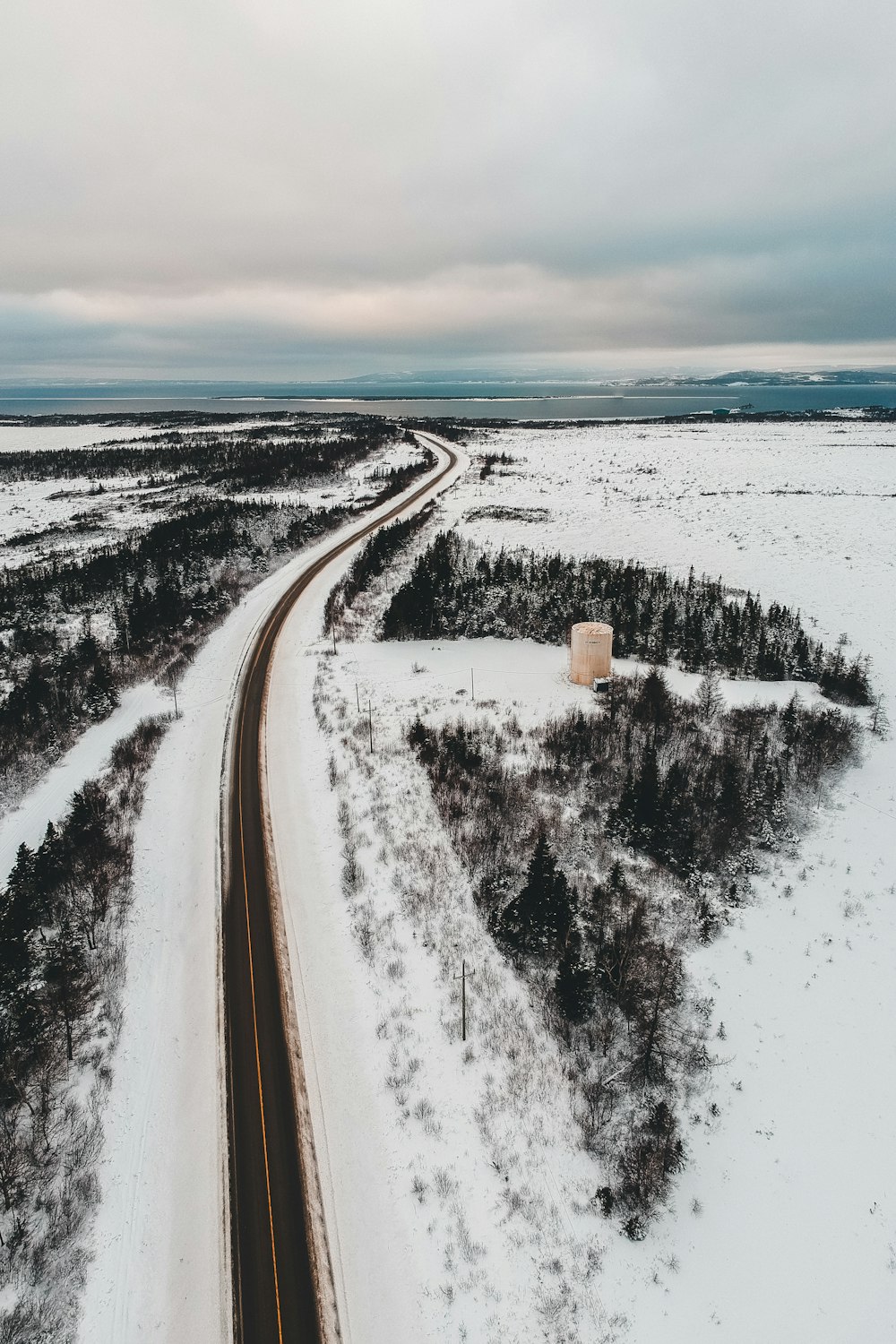 aerial photography of winding road