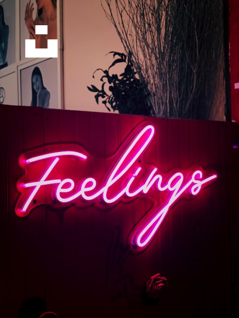 Turned-on pink feelings text neon light signage photo – Free Neon Image ...