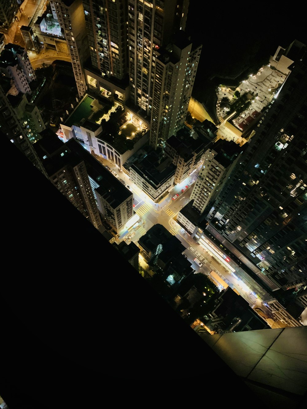 aerial photography of lighted city buildings