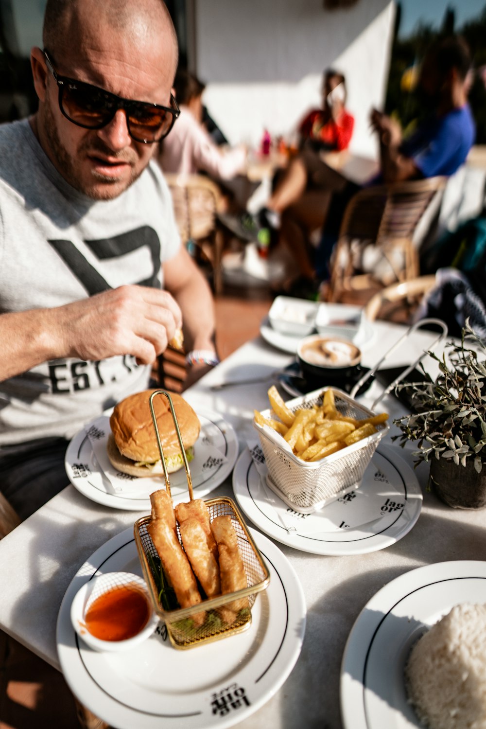 man eating indoors