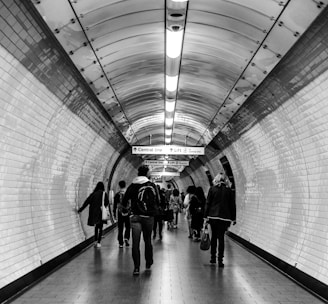 people inside tunnel