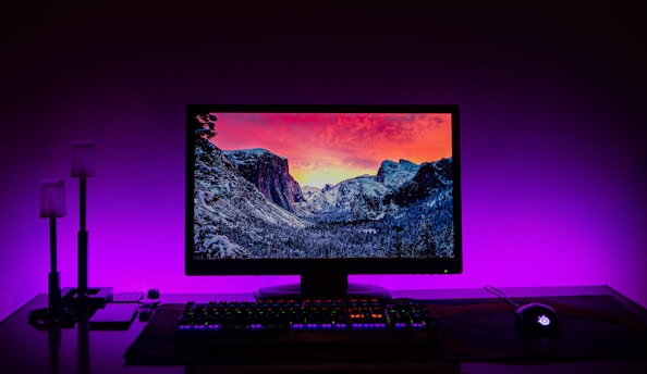 shallow focus photo of black flat screen computer monitor