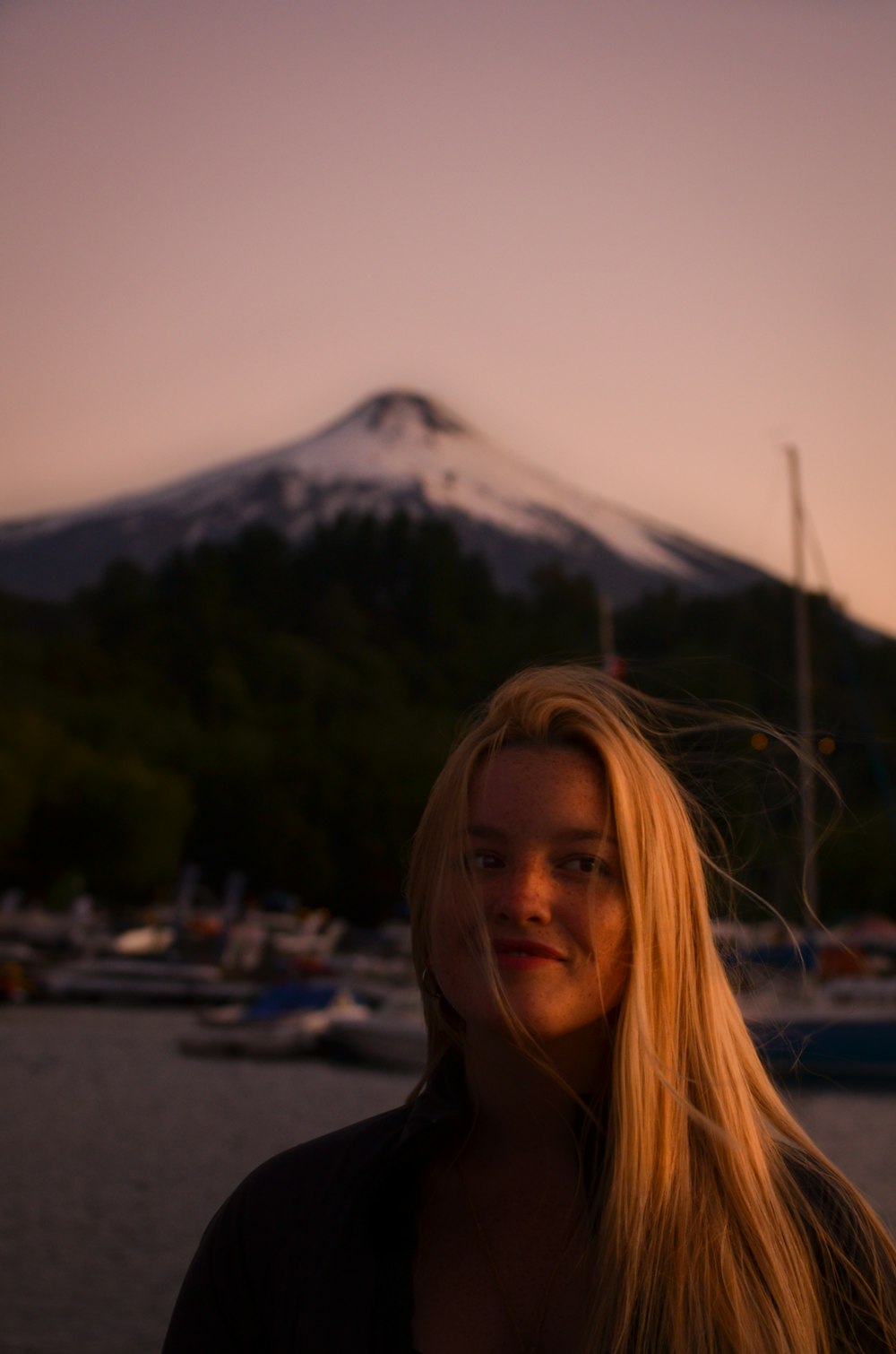 woman near boats