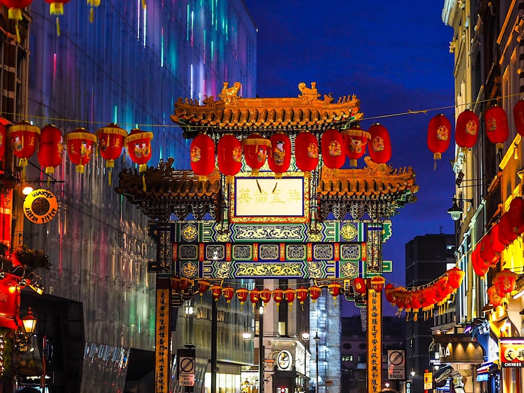 shallow focus photo of red lantern, China in London