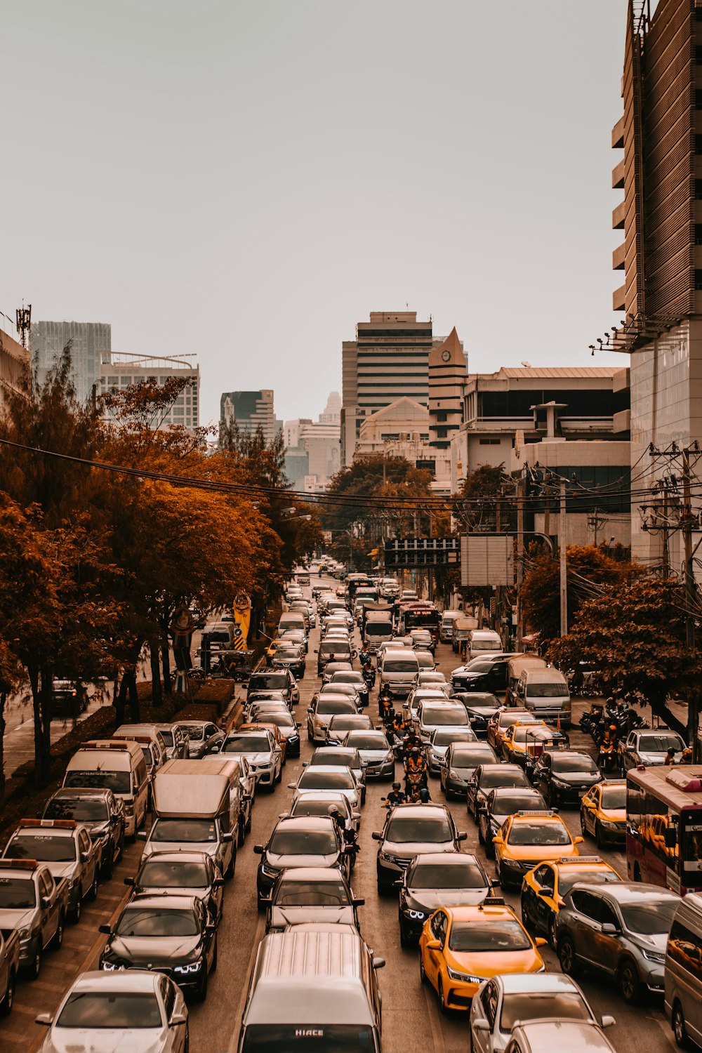 vehicles on road