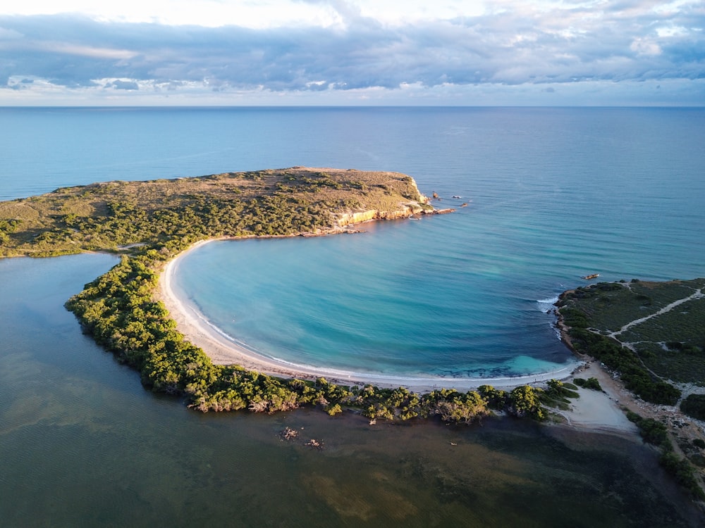 aerial photo of rippling water