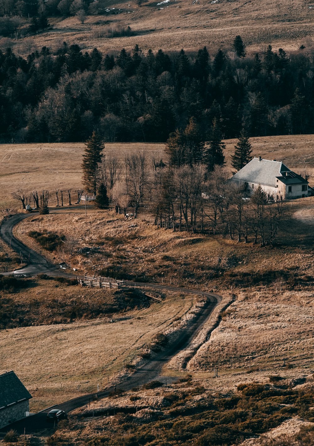 aerial photography of house on brown field during daytime