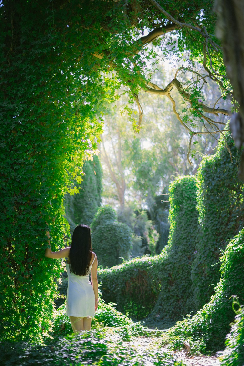 donna in piedi al giardino durante il giorno