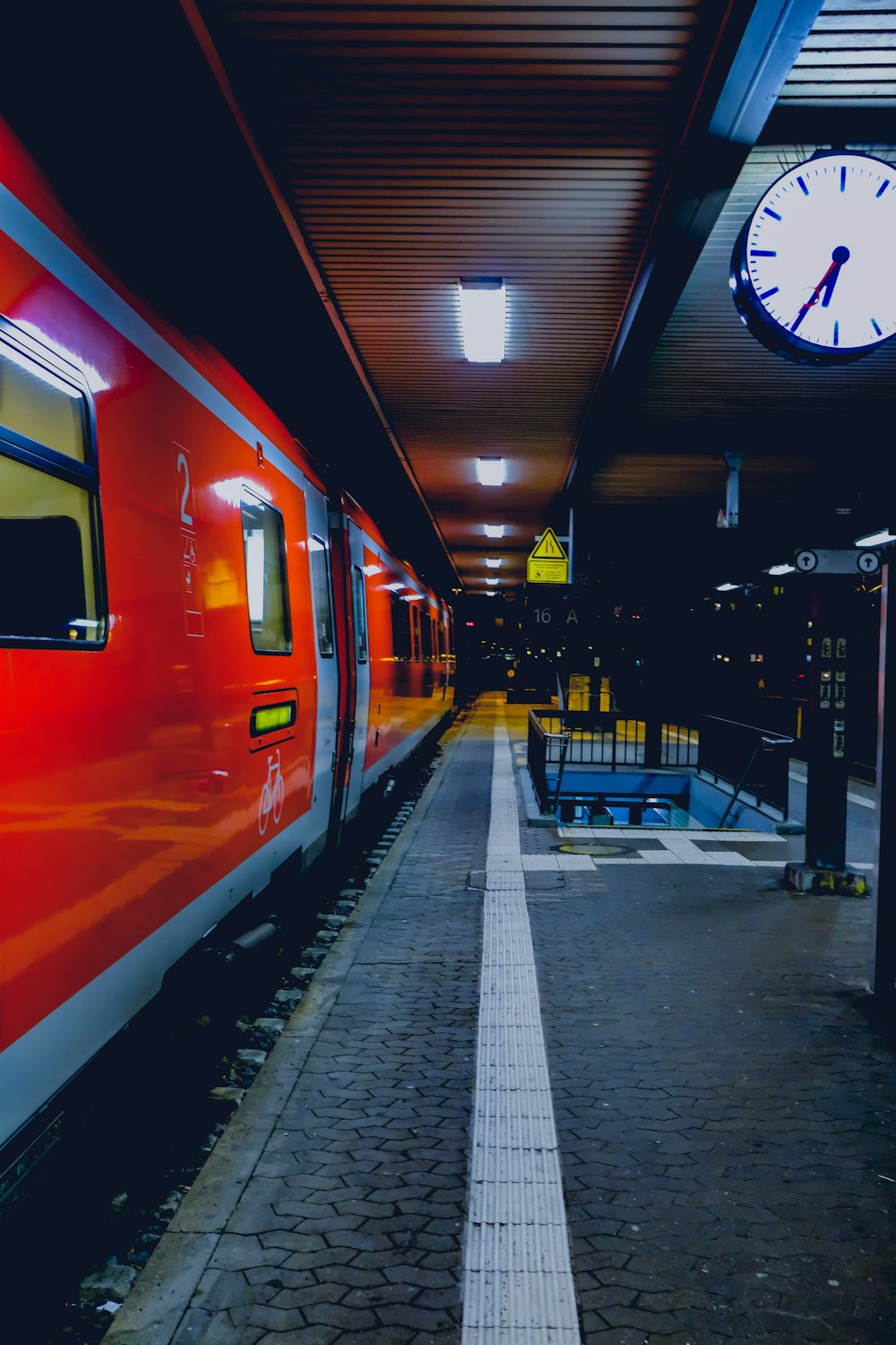 orange and white train