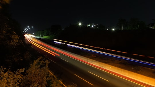 timelapse photography of road during nighttime in Semarang Indonesia