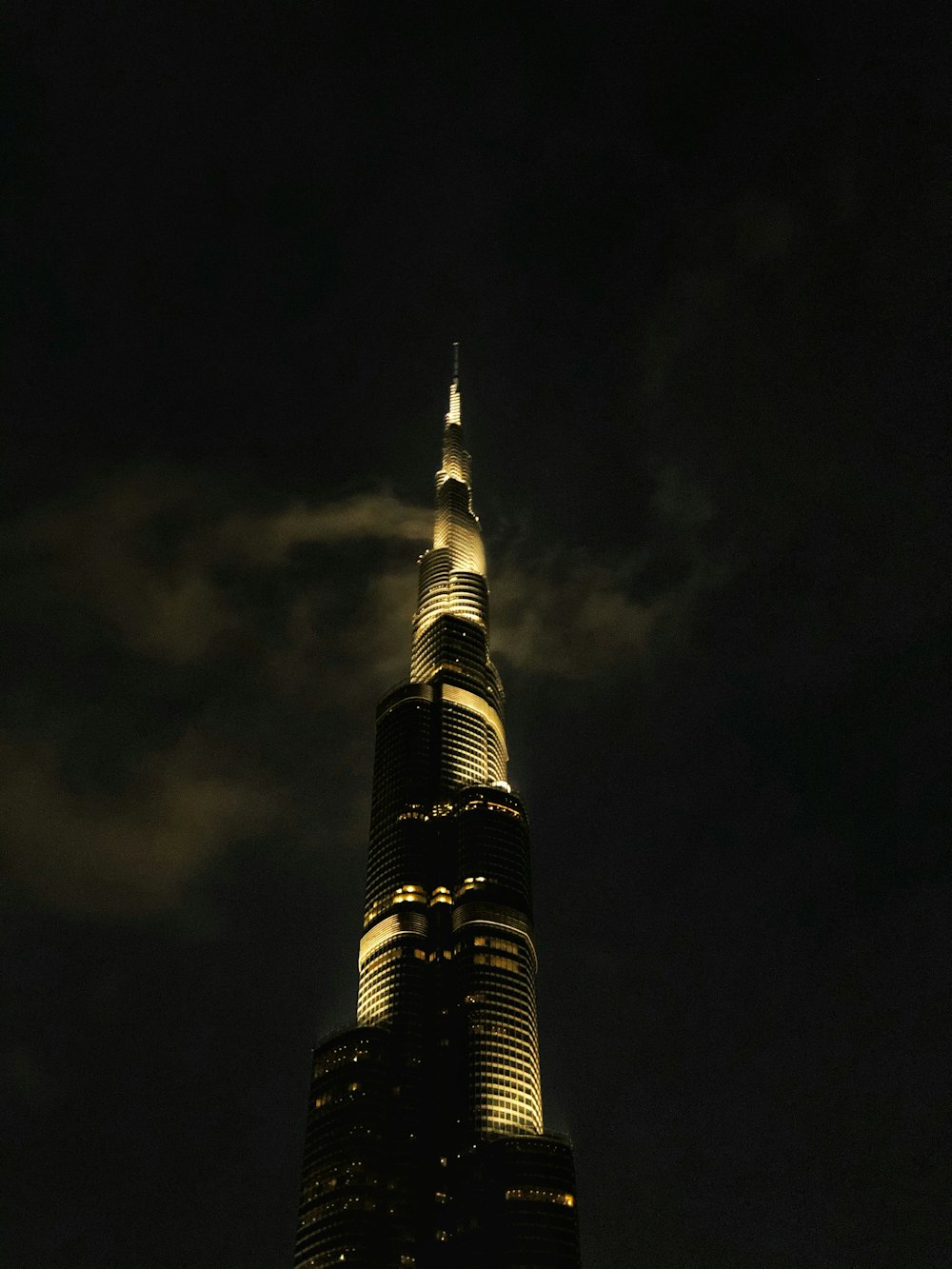 silhouette of building during nighttime