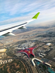 airplane over Ferrari World Abu Dhabi