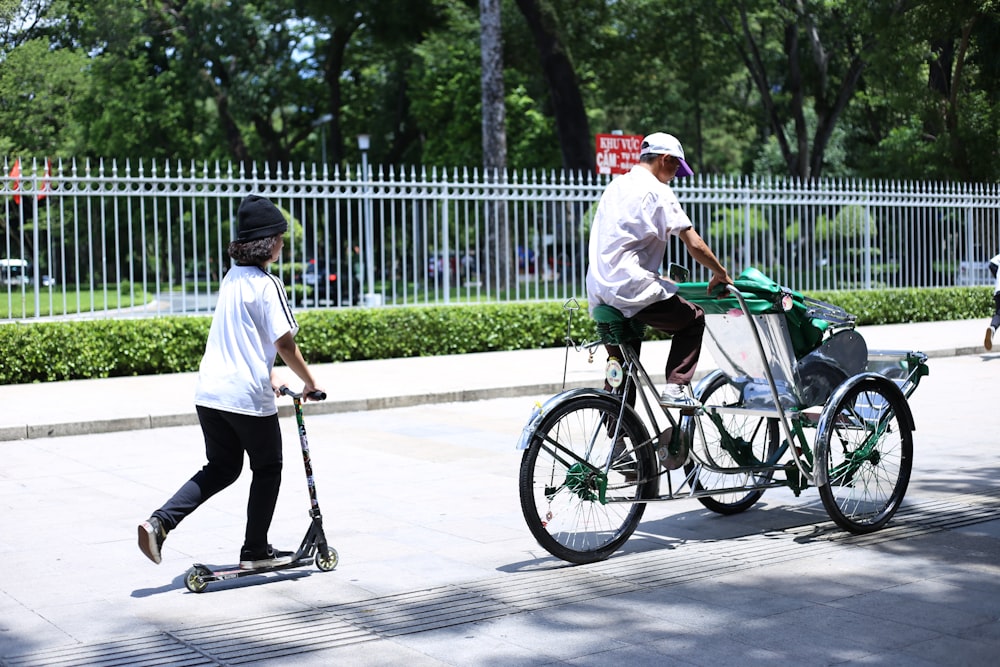 shallow focus photo of person riding bike during daytime