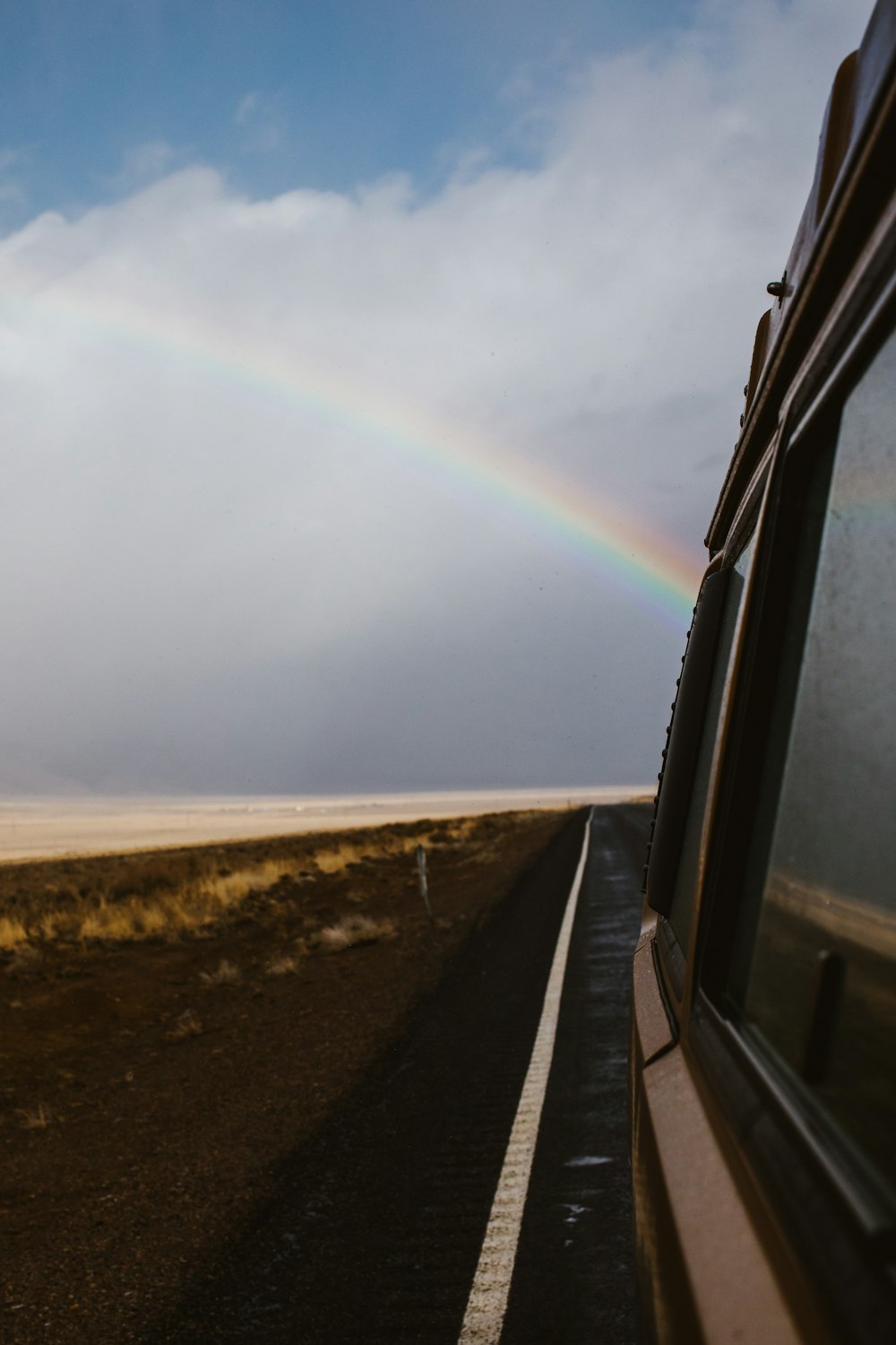 rainbow and cloudy sky