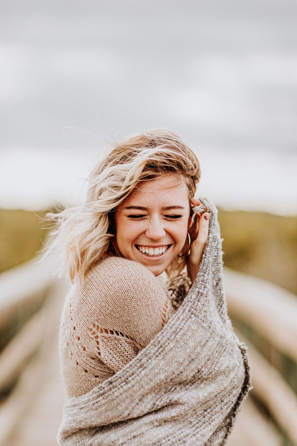 woman in brown sweater