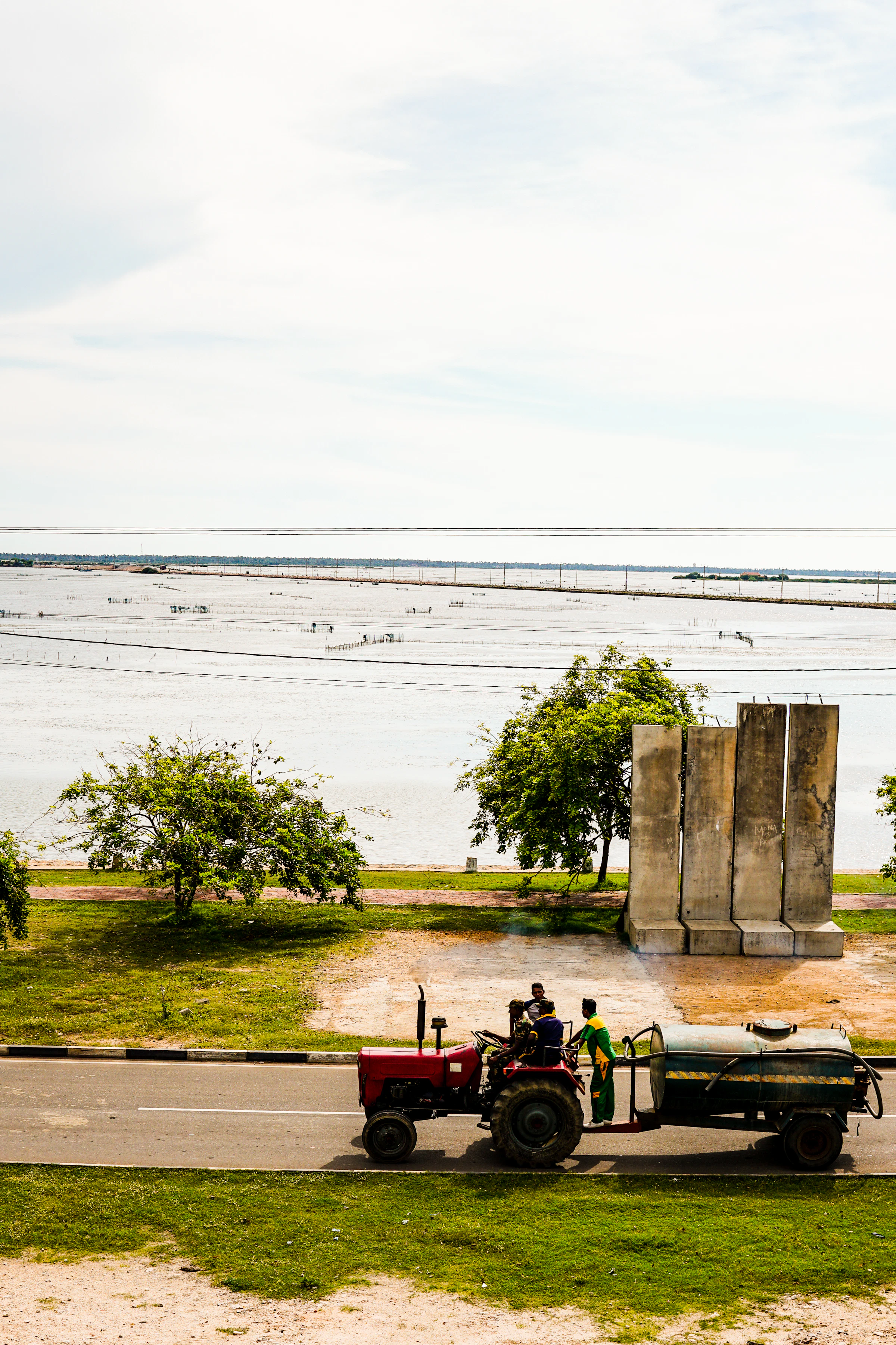 The A9 road through Kilinochchi district, northern Sri Lanka