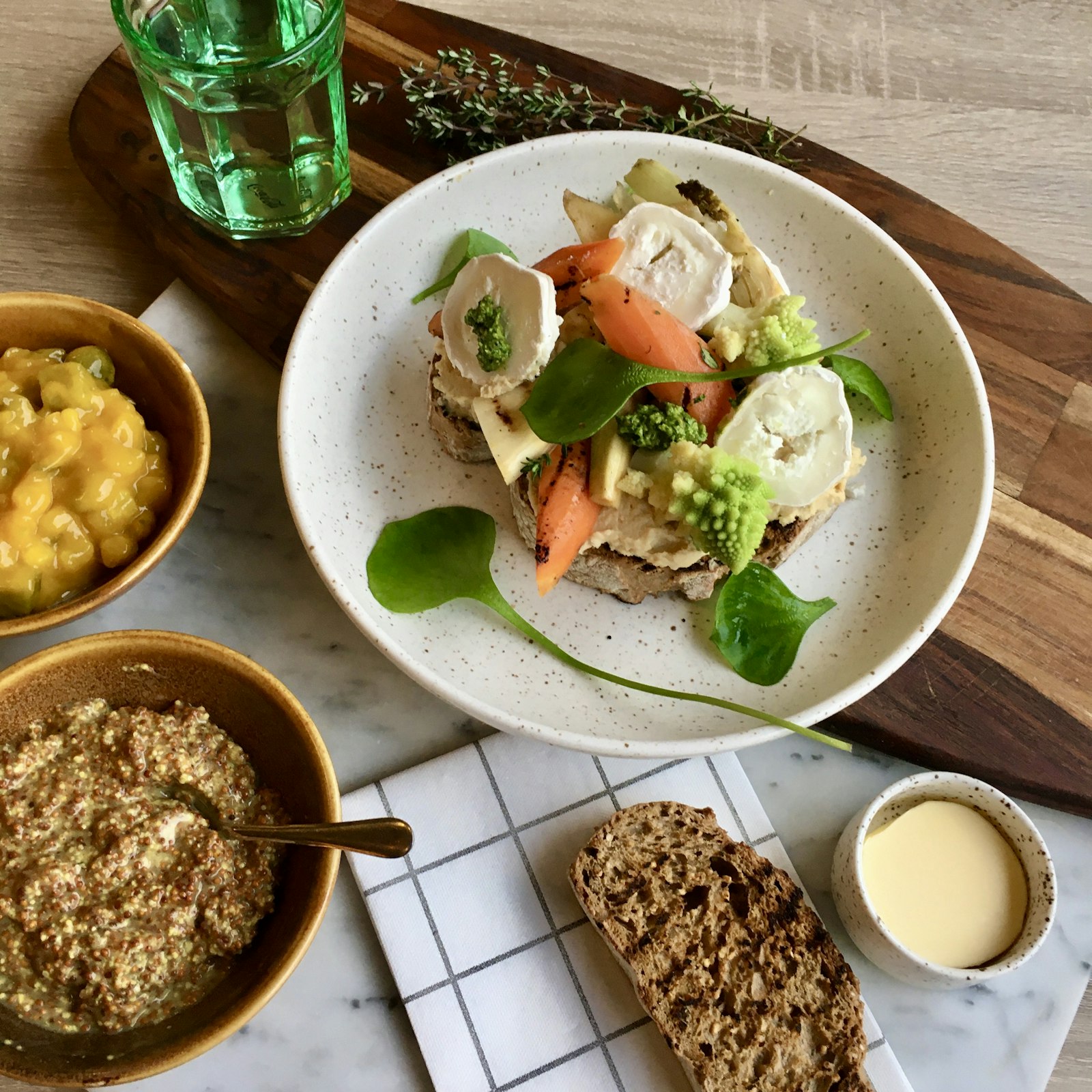 Vegetarian Boxing Day feast spread